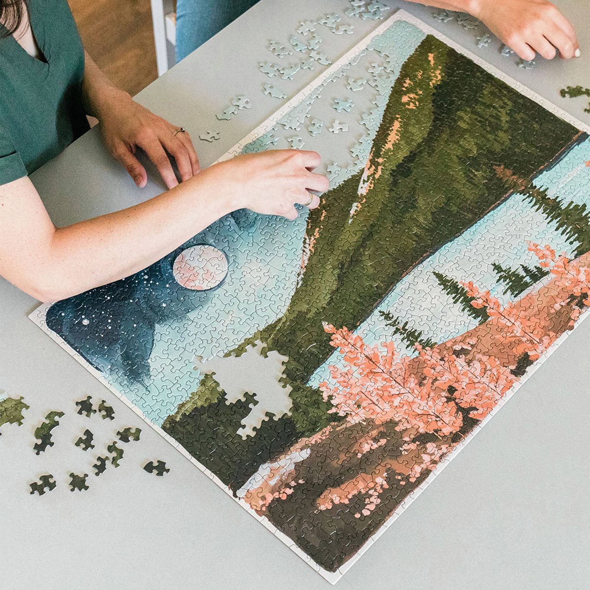 1canoe2 | One Canoe Two Paper Co. - Wholesale Puzzle - Adult - Alpine Moon - 1,000 Piece Jigsaw Puzzle4