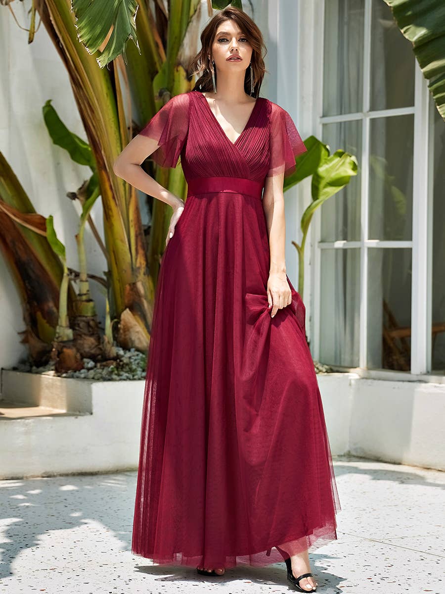 Ever-Pretty - Vente Robe de soirée – femme - Robe de demoiselle d'honneur trapèze à col en V30