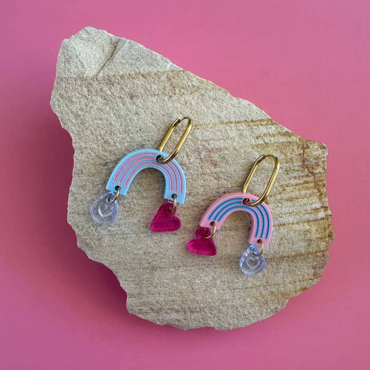The Sassy Pants Co - Wholesale Dangle earrings - OVER THE RAINBOW | PINK + BLUE | DANGLES1