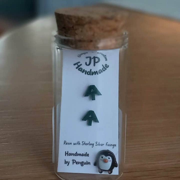 Appalachian Trail Micro Stud Earrings in a bottle for wholesale by Jp Handmade