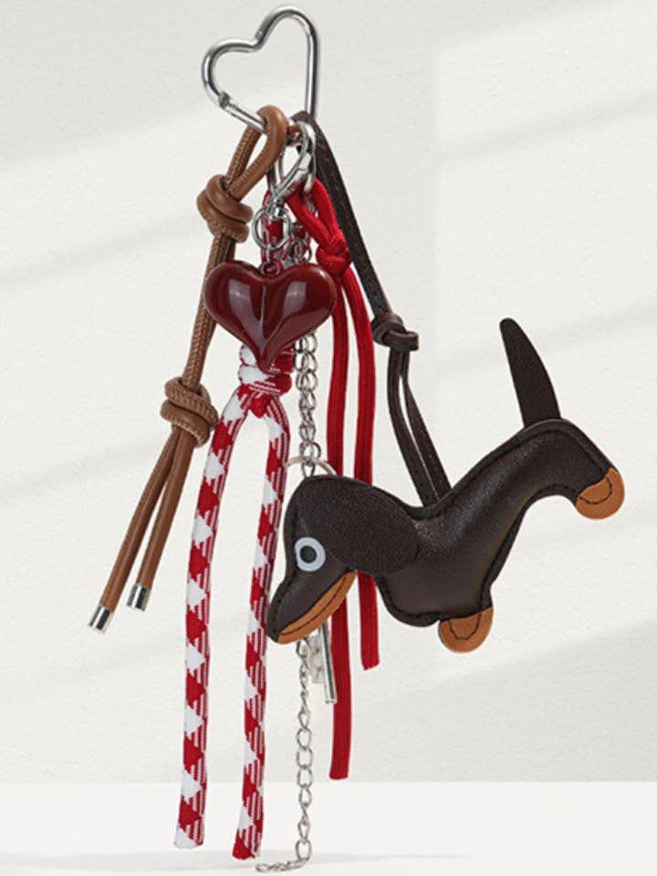 Porte-clés mignon en forme de teckel tressé en corde DP25H616 pour la vente par Dipped Shop