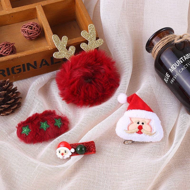 Ekartini - Wholesale Hair Clip - Women's - Christmas Fuzzy Cartoon 4Pcs Hair Clips0