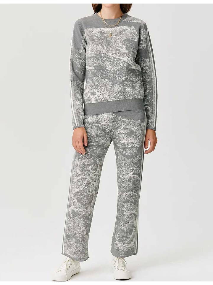 Sweetkama - Wholesale Lounge Set - Women's - Ladies Color Block Tiger Pattern Knit Sweater & Pants 2PCS Set16