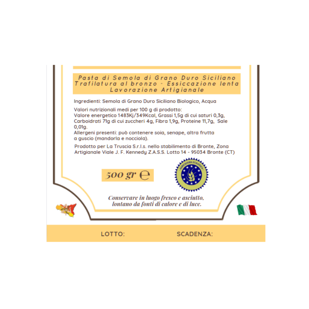 La Truscia Tipico Siciliano - Wholesale Pasta - Biologische Siciliaanse Pasta van Harde Tarwegries - Paccheri1
