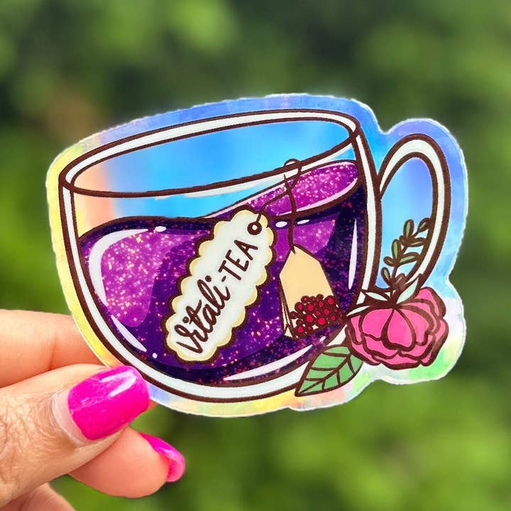 Vitali-tea Potion Holo Sticker for wholesale by Wild Croft Studio