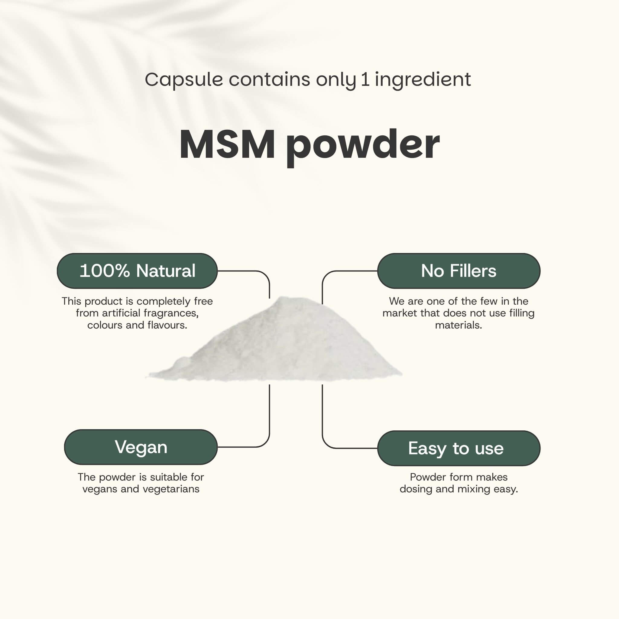 Cupplement b.v. - Vendita all'ingrosso Proteine/superfood in polvere - Polvere di MSM 60 grammi2