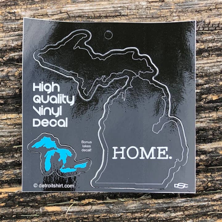 Pegatina Michigan Home. ¡Forma + bonificación! para venta al por mayor de Detroit Shirt Co.