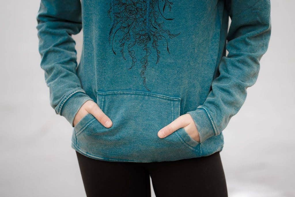 Your Green Kitchen – Engroshandel Hoodie – Kvinder – Hættetrøje/Floral Jellyfish/ Teal Sweatshirt3