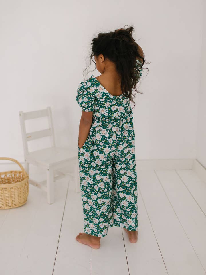 Puff Leggy Romper in Canyon Flower | Girls Romper for wholesale by Ollie Jay