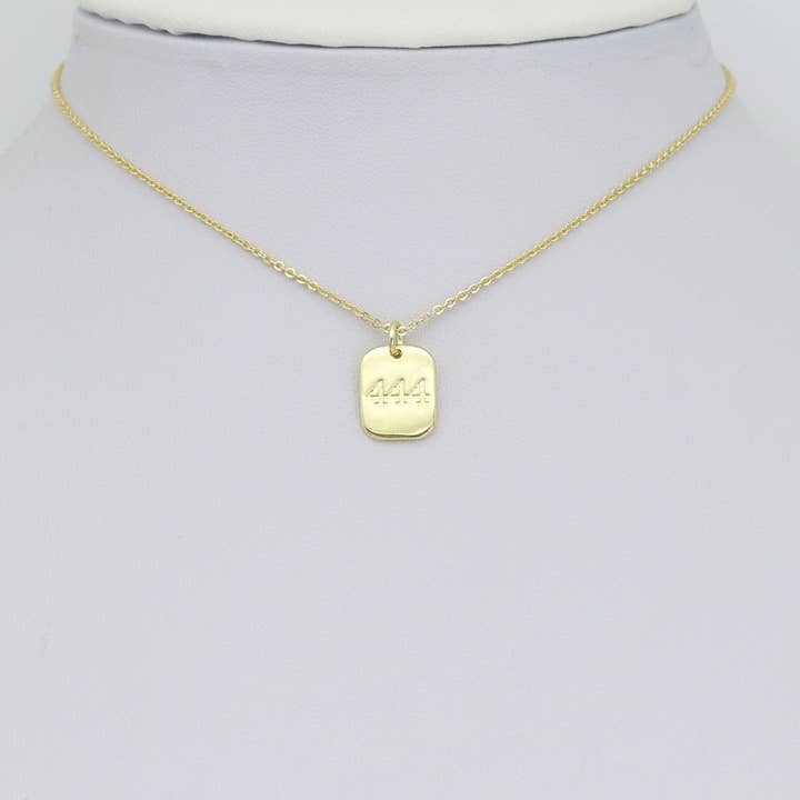 BestBeads&Beyond - Wholesale Individual Charm/Pendant - Gold Angel Number Rectangle Charms/Pendants, Sku#LX9313