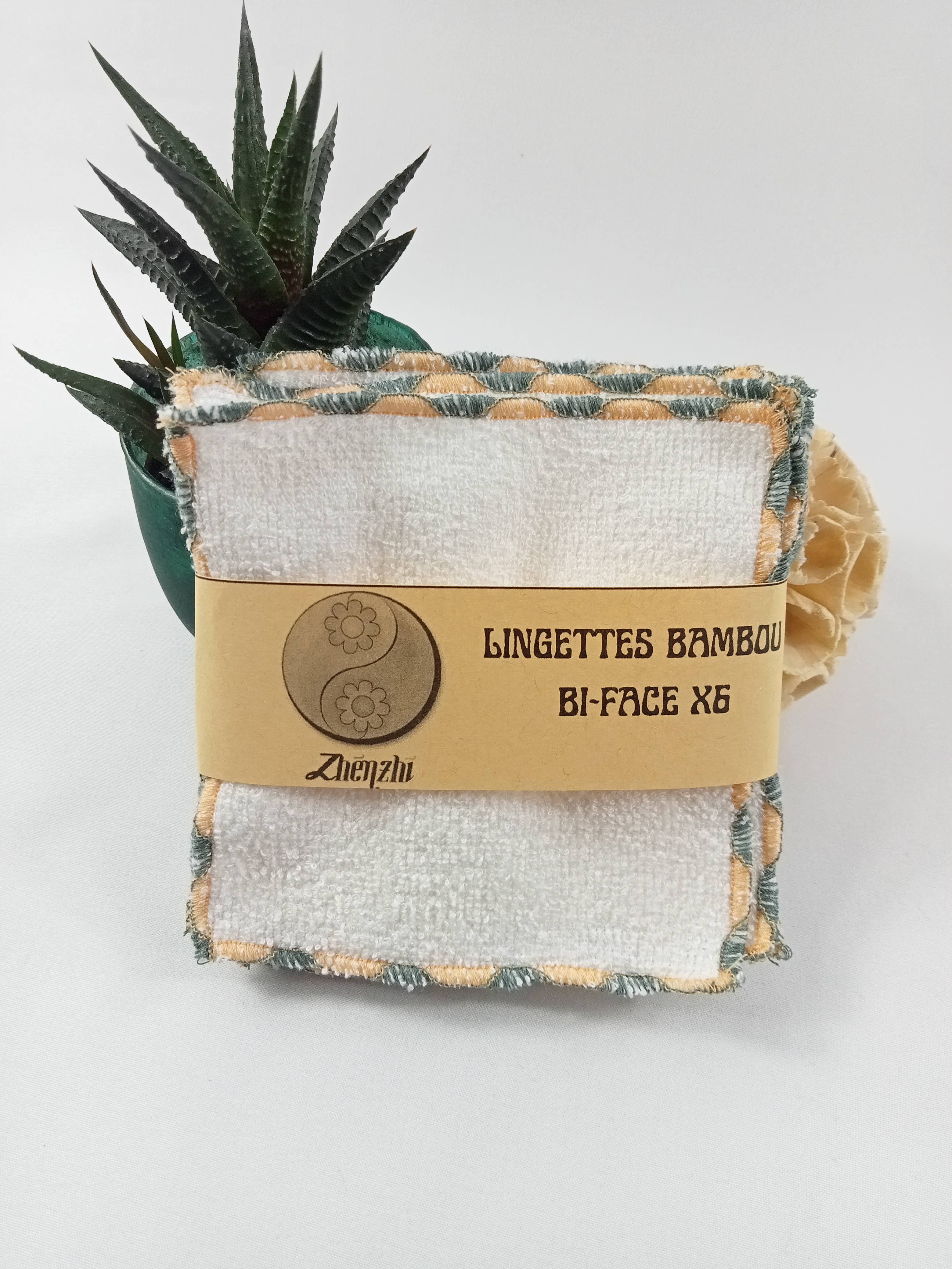 ZHENZHI – wholesale Face & body wipes – Set of 6 double-sided bamboo makeup remover pads4