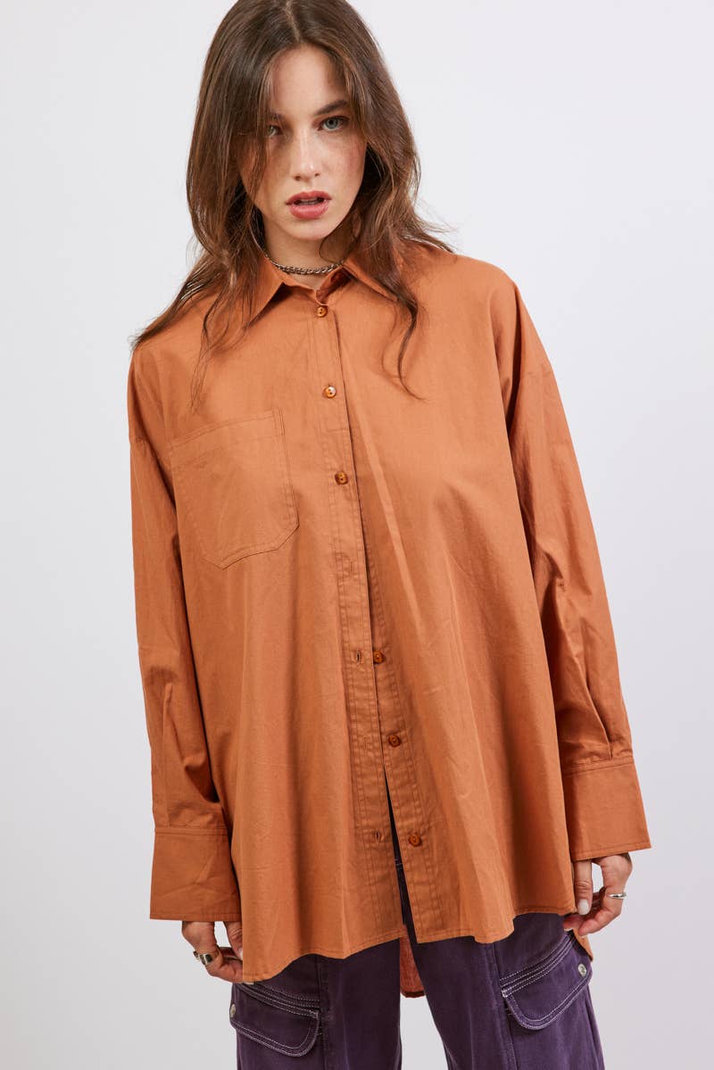 Signature 8 - Wholesale Button Down Shirt - Women's - OVERSIZED SHIRT S1924C0