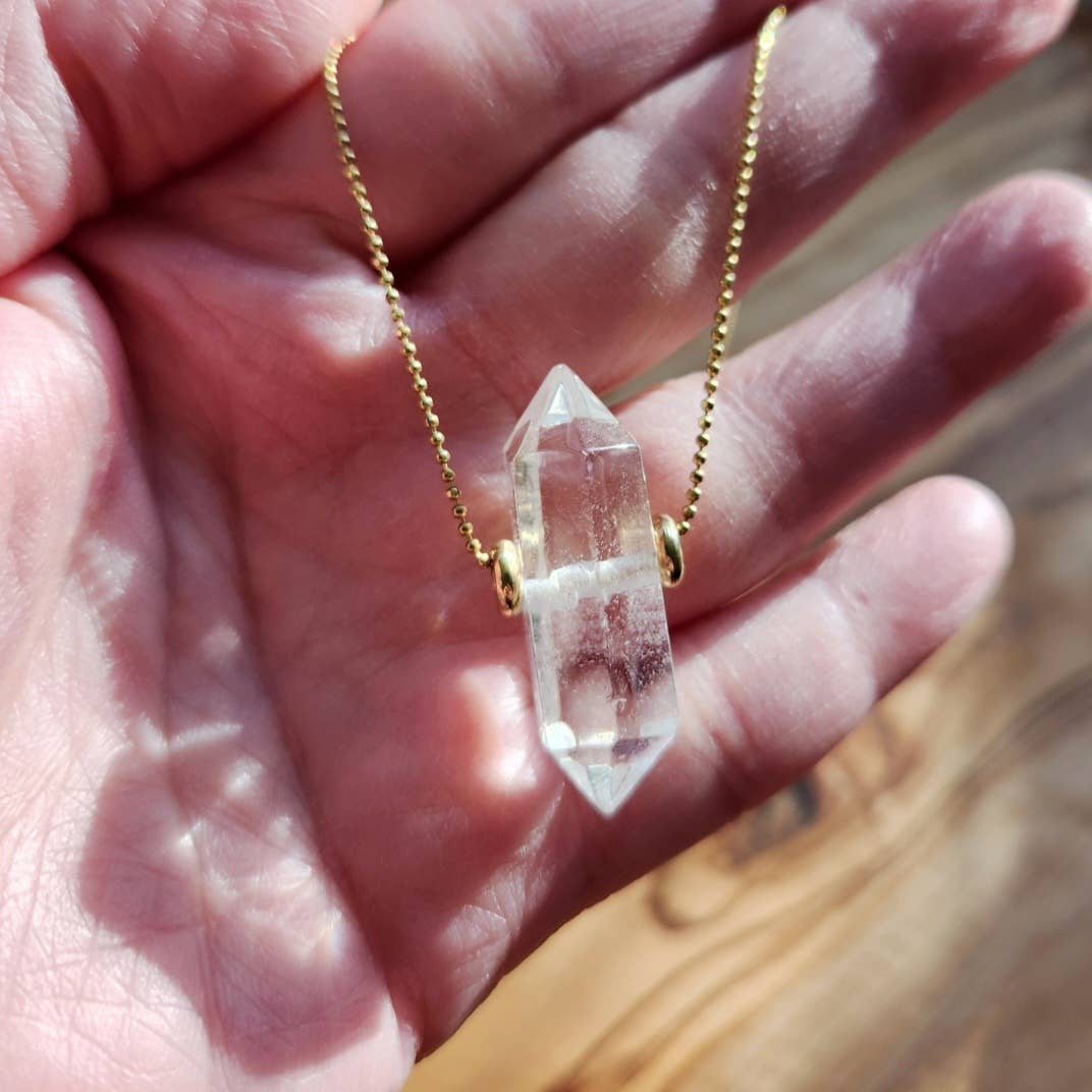 Sara Sela Jewelry - Wholesale Pendant/Charm Necklace - Beaded Herkimer Diamond and  Lepidocrocite Brass Necklaces2