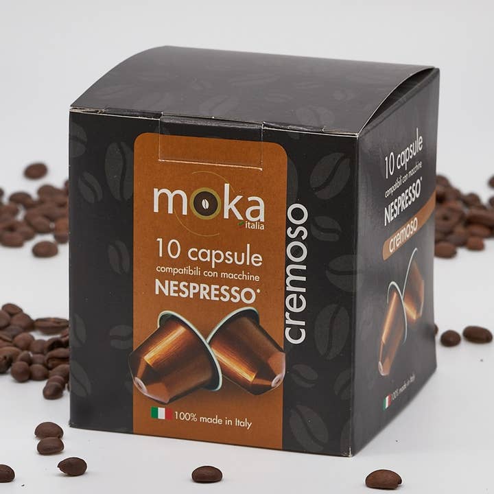Moka Italia - Wholesale Instant Coffee/Espresso - Box capsules comp.Nespresso creamy 10pcs0
