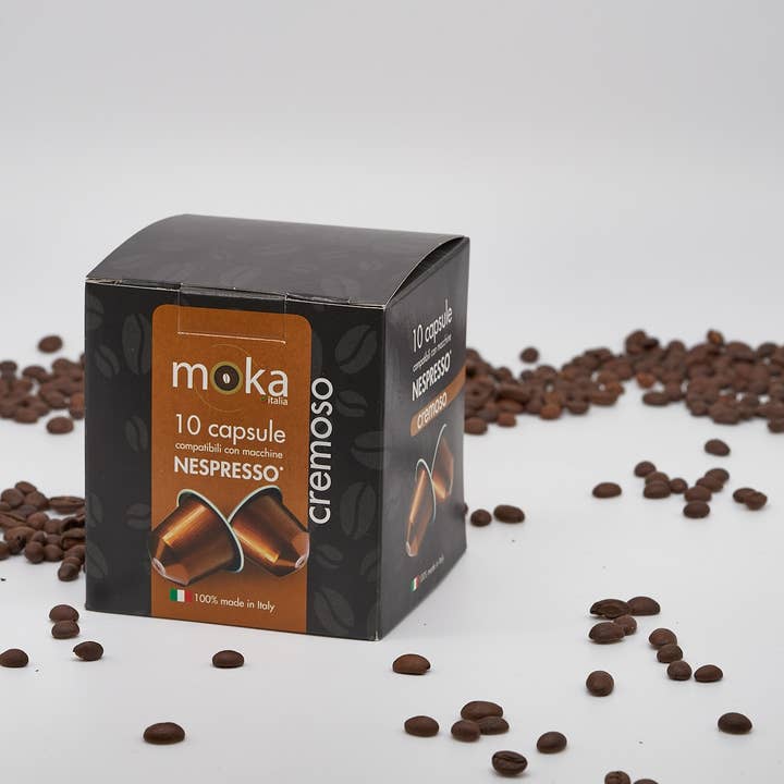 Box capsules comp.Nespresso creamy 10pcs for wholesale by Moka Italia