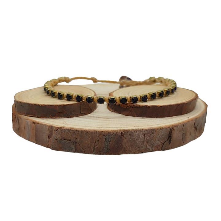 Crystal Chain Bracelets Small - Dark Indigo para venta al por mayor de QUÉ MÁS JEWELS