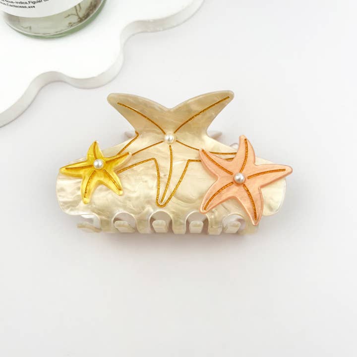 mildstyles - Wholesale Hair Clip - Women's - Iridescent Pearl Starfish Hair Claw Clip – Ocean Fantasy10