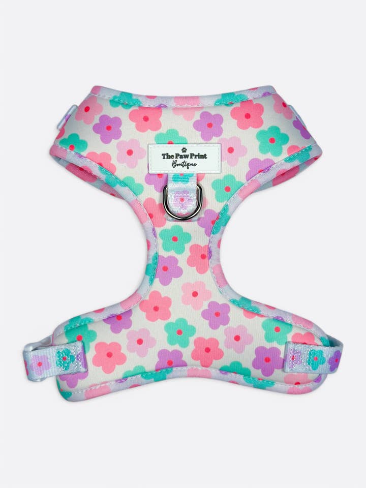 O Arnês Ajustável Flower Power por atacado de The Paw Print Boutique
