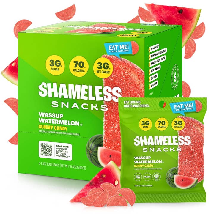 SHAMELESS GUMMY SNACK 6/1.8OZ WASSUP WATERMELON for wholesale by L&F Universal Goods