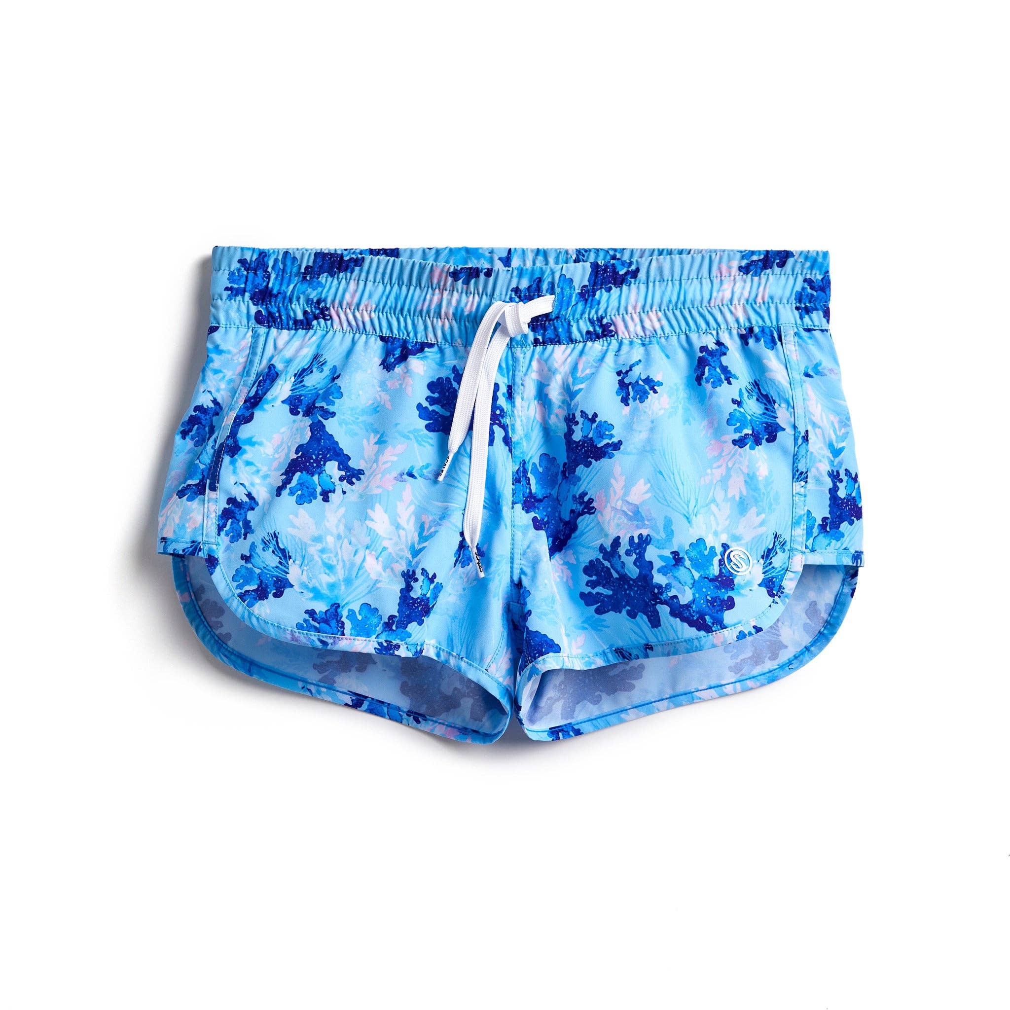 Powder Blue Coral Tropics Womens Boardshorts for wholesale on Faire