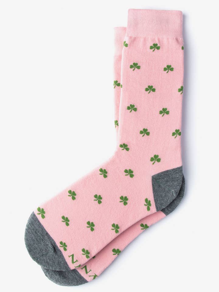 My Lucky Shamrock Damensocken, kardiert, Baumwolle, Rosa, Ausverkauf für den Großhandel von Alynn