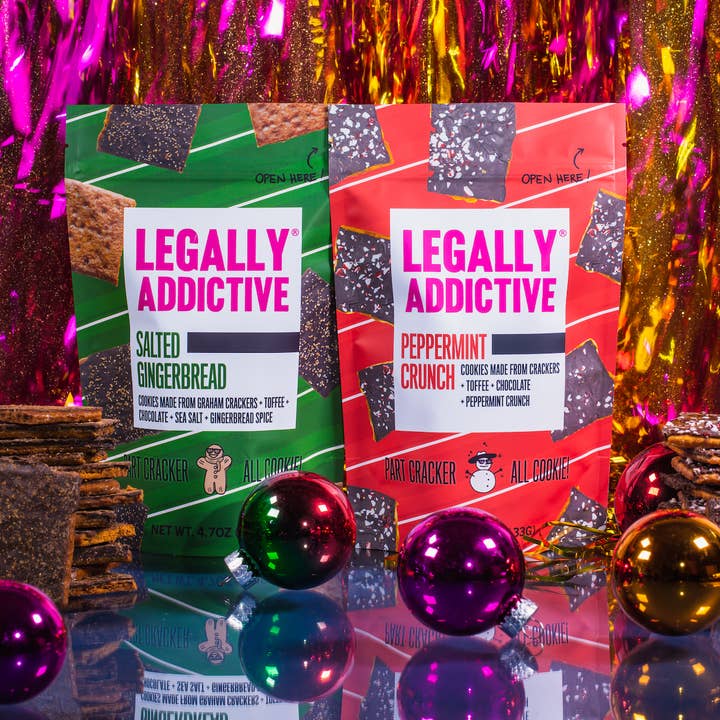 Legally Addictive Foods - Wholesale Chocolate Covered Sweets - Holiday Bundle! Peppermint Crunch & Salted Gingerbread!