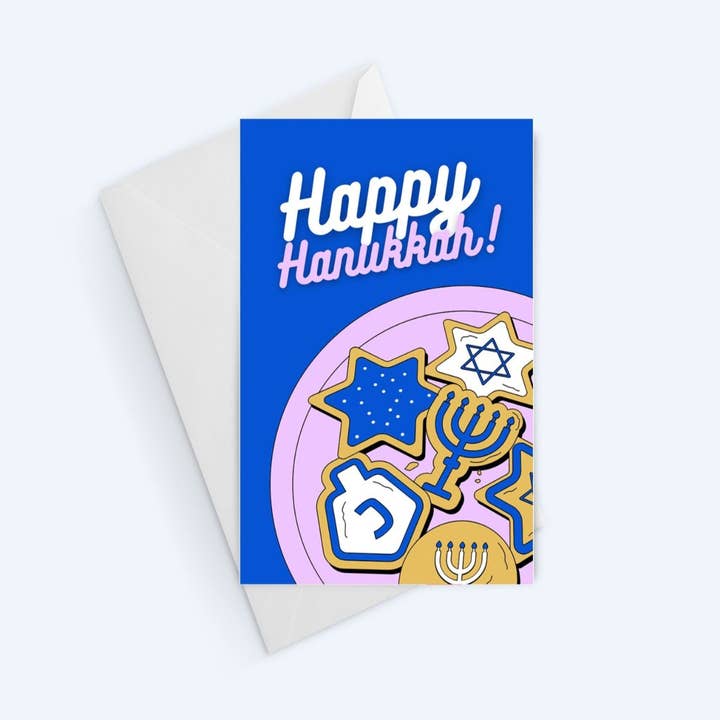 Carte de vœux Happy Hanukkah Cookies pour les fêtes pour la vente par CardCraft