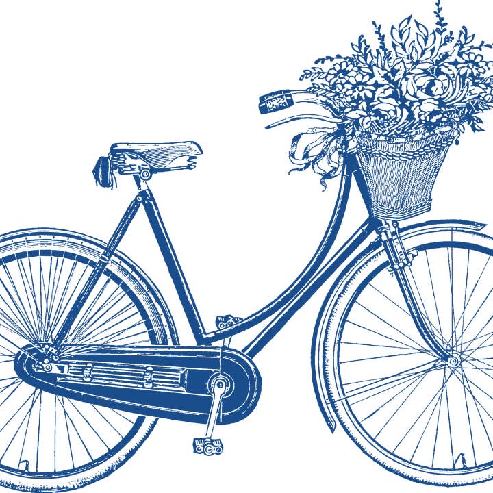 Summer Sports/ Bicycle with Floral Basket Pillow for wholesale by Ox Bow Decor