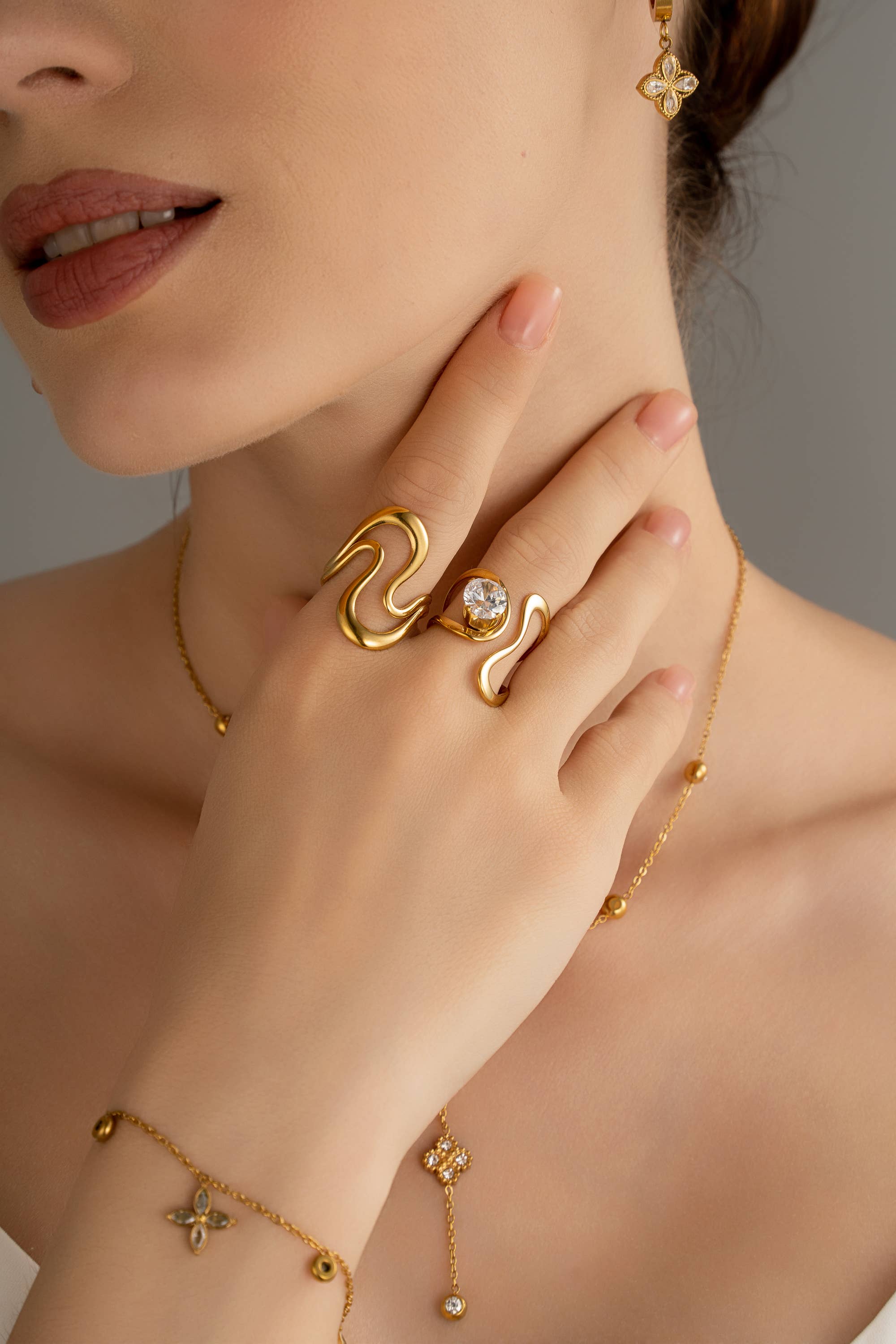 COSMOS - Wholesale Band/Stacked Ring - Wavy Ring in Stainless Steel – Geometric Design0