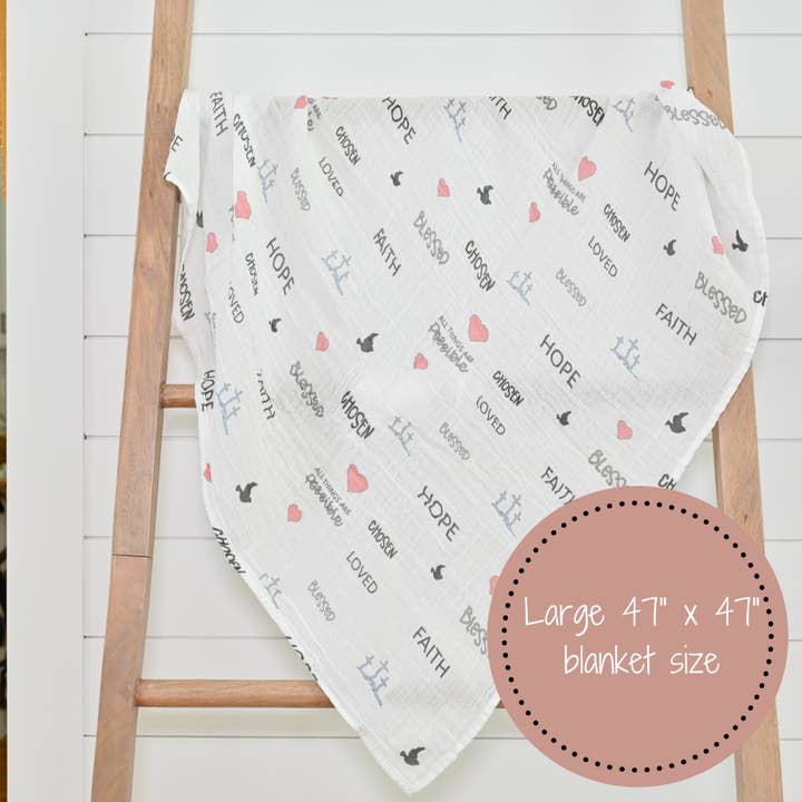 LollyBanks - Wholesale Swaddle - Baby - All Things Possible Baby Swaddle Blanket