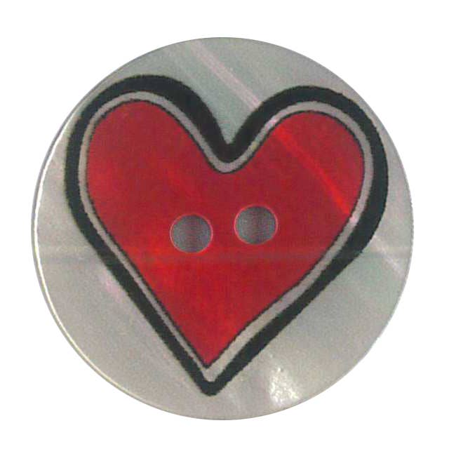 IMITATION MOTHER-OF-PEARL PRINTED BUTTON HEARTS MODEL 9 for wholesale by NEMARK