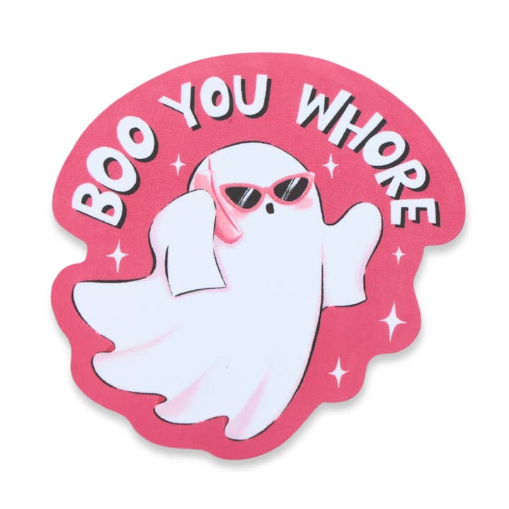Adesivo "Boo You Whore" per la vendita all'ingrosso da parte di Sleazy Greetings