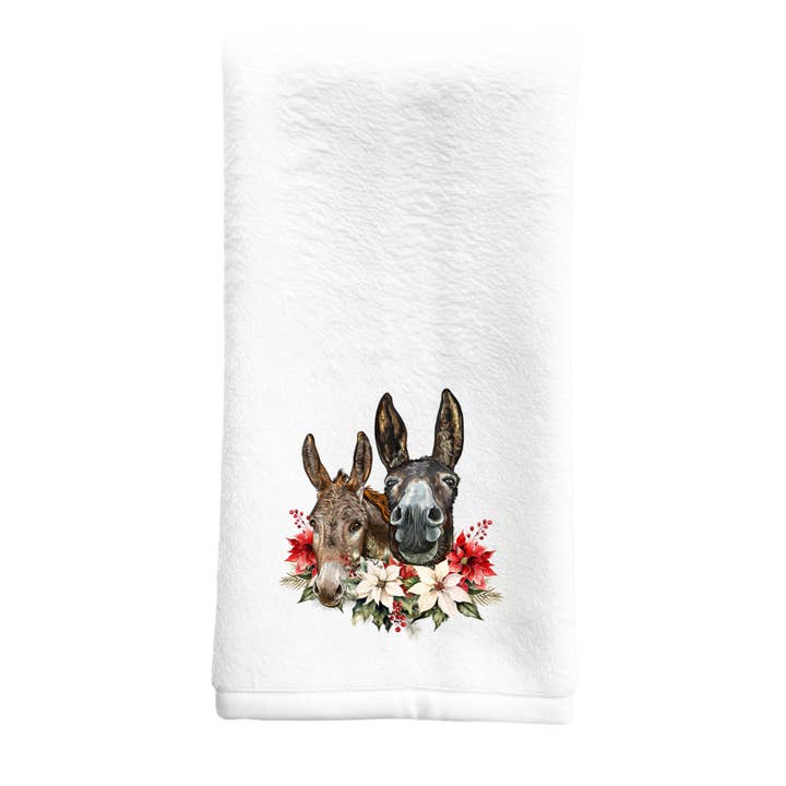 Kitchen Towel or Hand Towel - Christmas Donkeys for wholesale by Dusty & Delilah Designs
