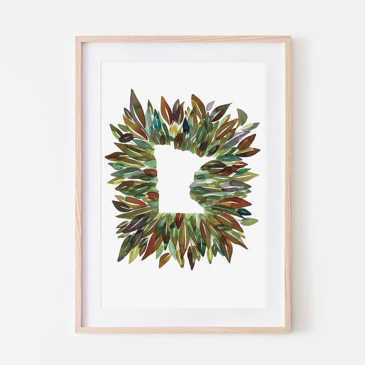 Minnesota Leaves Art Print for wholesale by Broken Paddle Studio