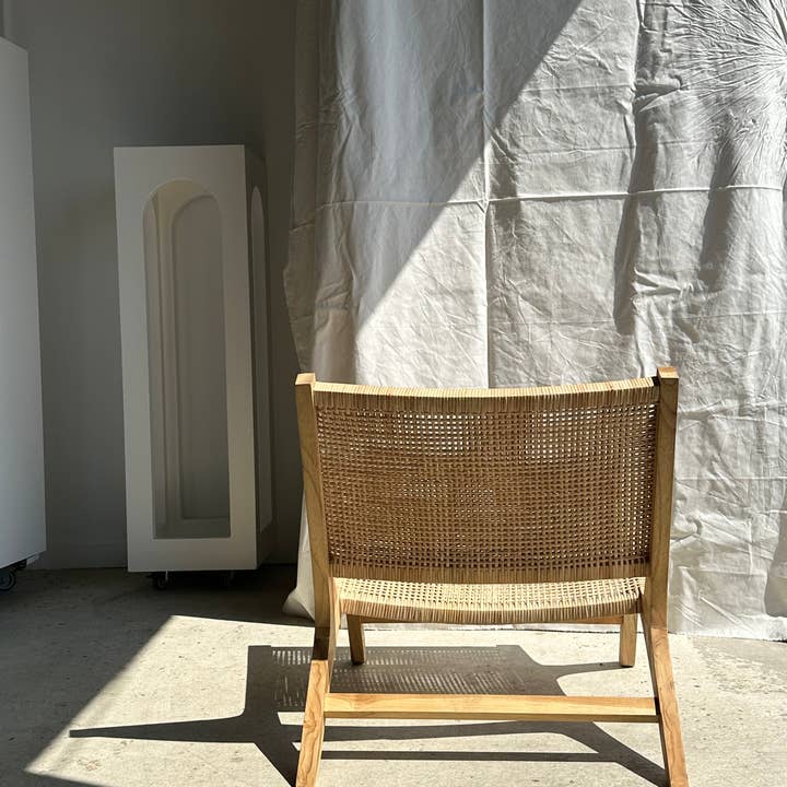 Office Objets - Wholesale Chair - Reclined chair in natural wood and woven rattan92