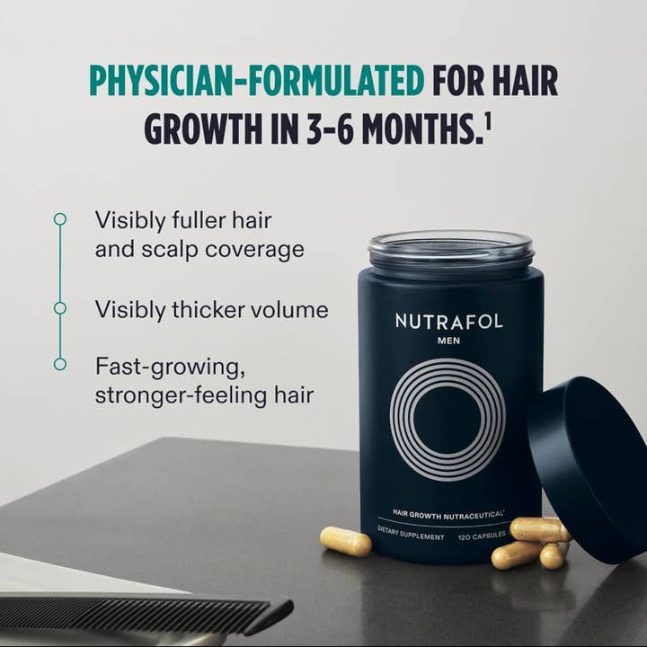 Naturalux Life & Wellness – wholesale Oral supplement/vitamin – Nutrafol Men's Hair Growth Supplements, Clinically Tested for Visibly Thicker Hair and Scalp Coverage, Dermatologist Recommended - 1 Month Supply