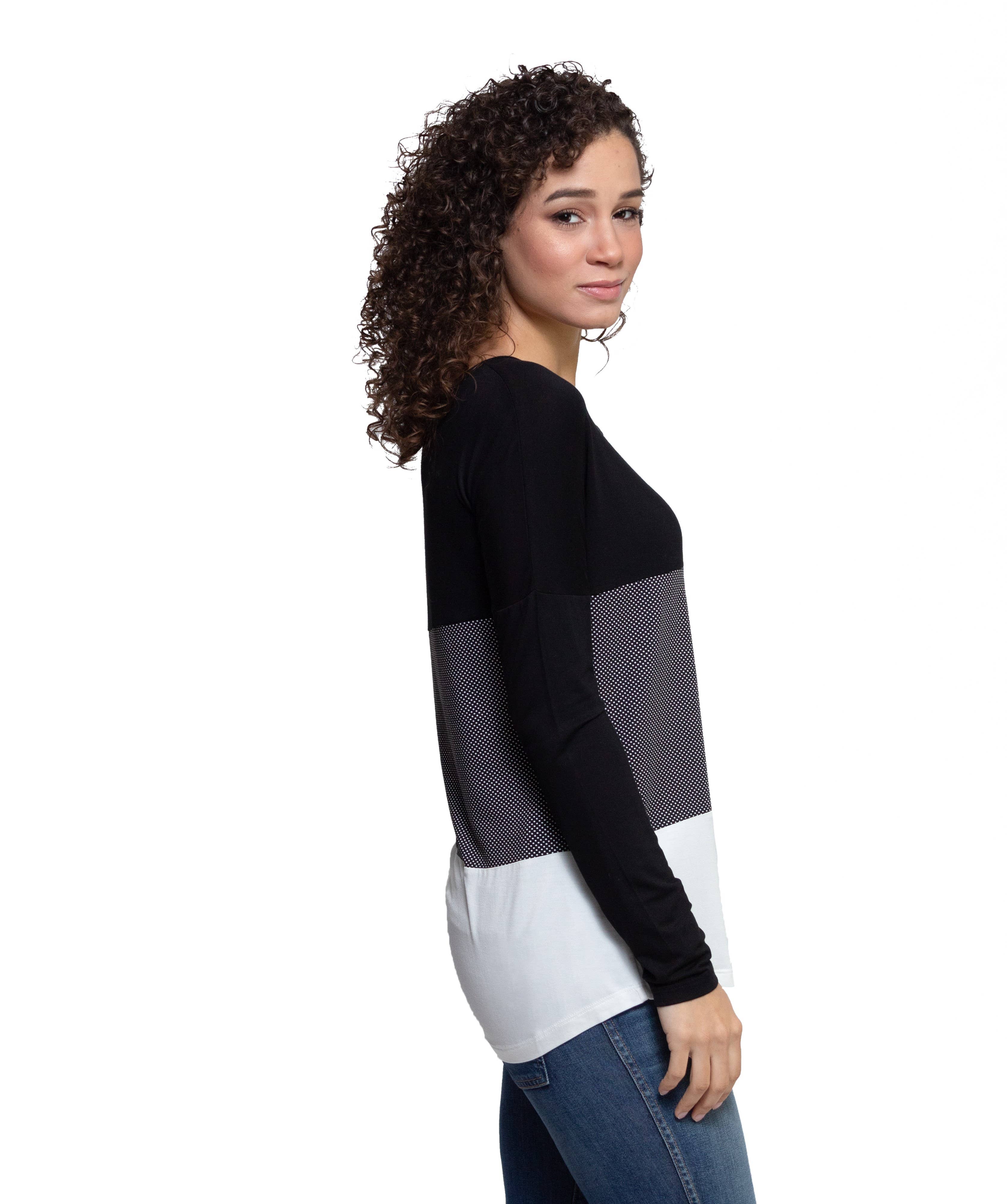 AtoZ - Wholesale Tunic - Women's - Shirin Clor Block Print Long Slv Tunic2