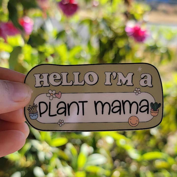 Pegatina Hello I'm a plant mama para venta al por mayor de Hyacinth Honey Designs