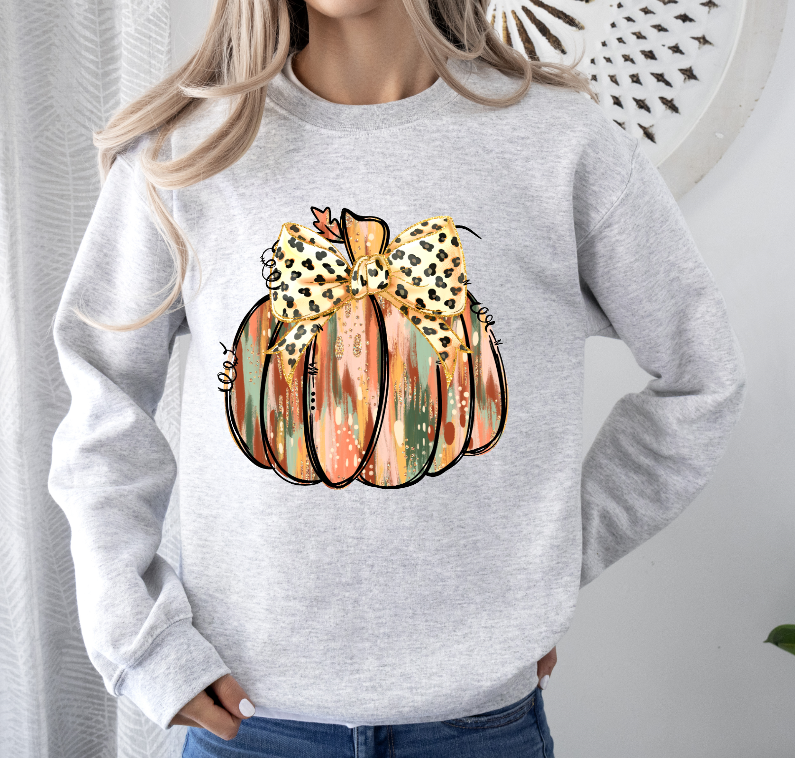 It's So Me - Wholesale Graphic Sweatshirt - Women's - GOLD GLITTER PUMPKIN CREWNECK TEE/SWEATSHIRT  2