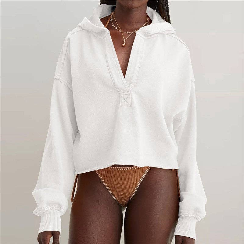 OceanusSwim – wholesale Hoodie – Women's – Fashion Solid Color Loose Hoodie2