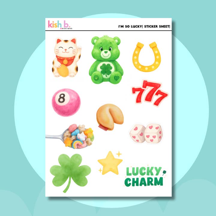 Je suis tellement chanceux |Journal| Feuille d'autocollants pour la vente par Kish B. Designs