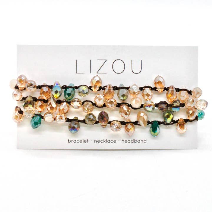 Handknutet konvertibelt virkat armband, halsband eller för wholesale av LIZOU