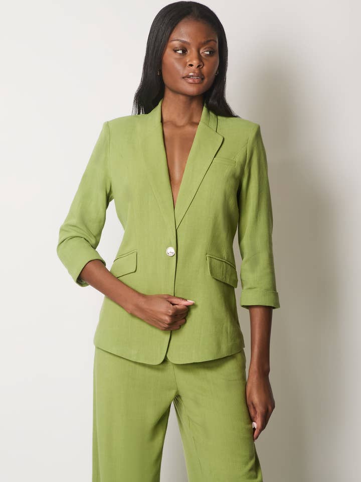 Chaqueta de Lino a Medida - Verde para venta al por mayor de SOLO