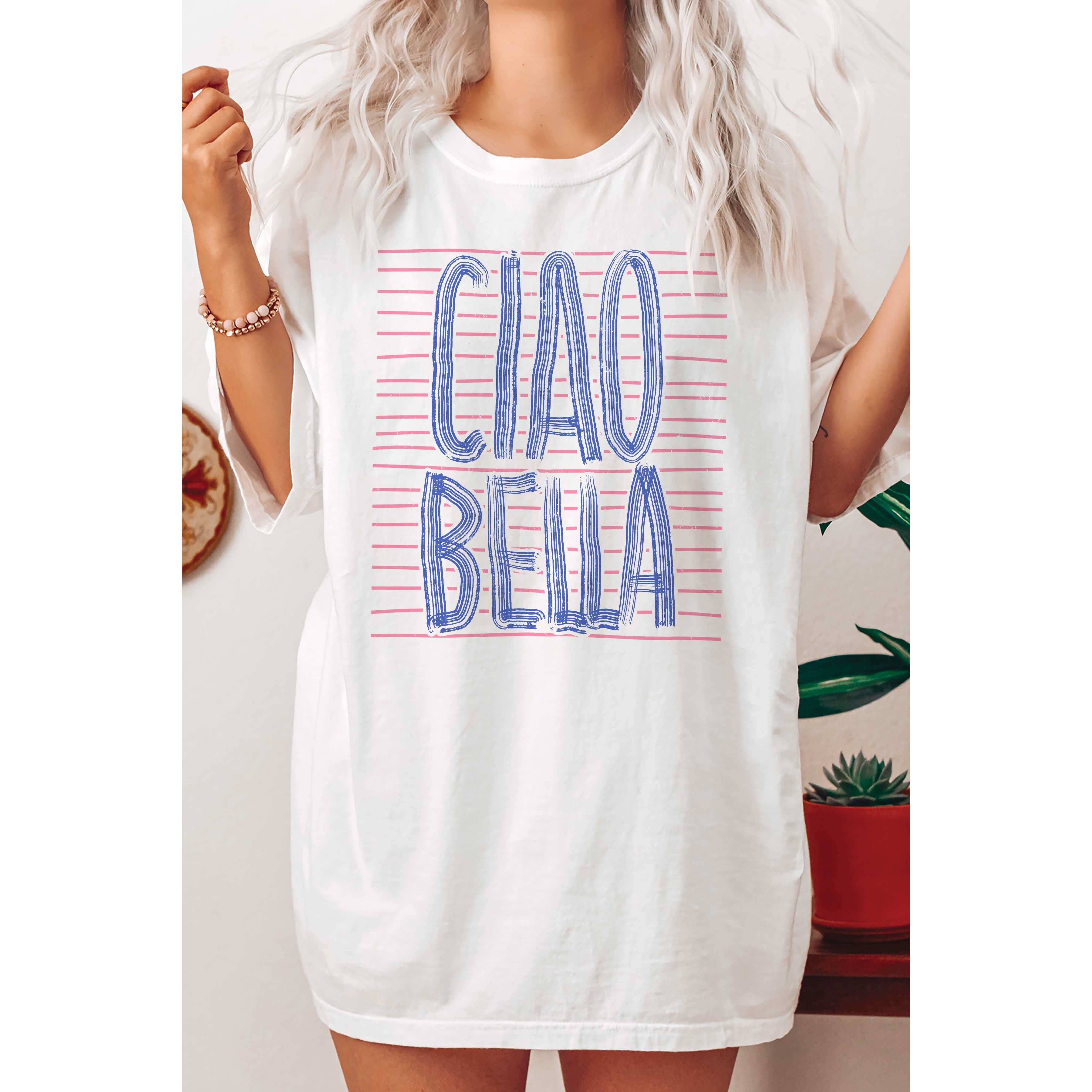 A. BLUSH CO – wholesale T-shirt med logga - Dam – CIAO BELLA Oversized Graphic T-shirt1
