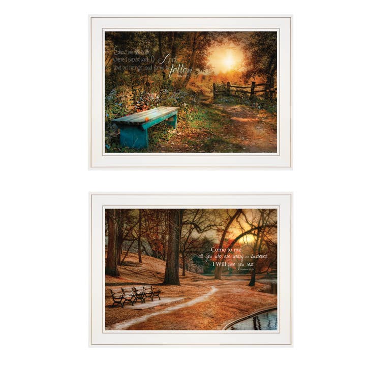 "Resting Places" 2-Piece White Art Print Vignette for wholesale by Trendy Decor 4U