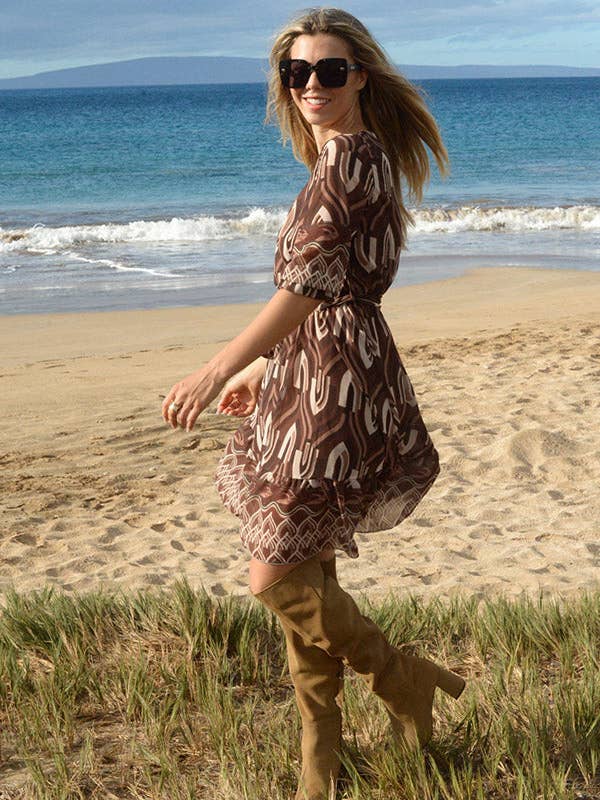 Ambiente - Wholesale Dress - Women's - V-NECK PRINT DRESS - D2023LA0249