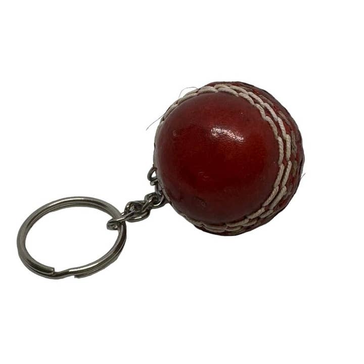 CRICKET-GIFTS - Mini Cricket Ball Keyring | Real Leather | 4cm Diameter | Cricket Themed for Men | Handmade in UK | Ideal for Cricket Fans, Red, Leather for wholesale by SPORTGIFTZ