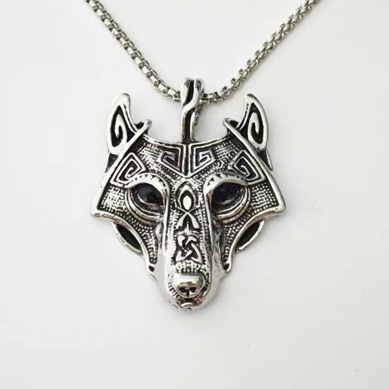 SALINA TRADING INC - Wholesale Pendant/Charm Necklace - Celtic Viking Wolf Head Pendant Necklace Vintage Style3