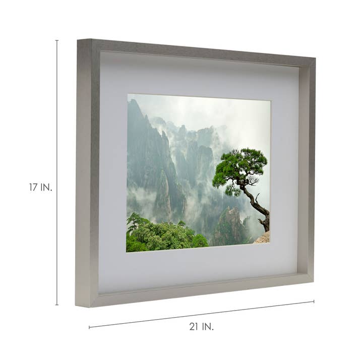 Mikasa 16x20in Silver MDF Portrait Frame 16x20 matted 8x10 for wholesale on Faire