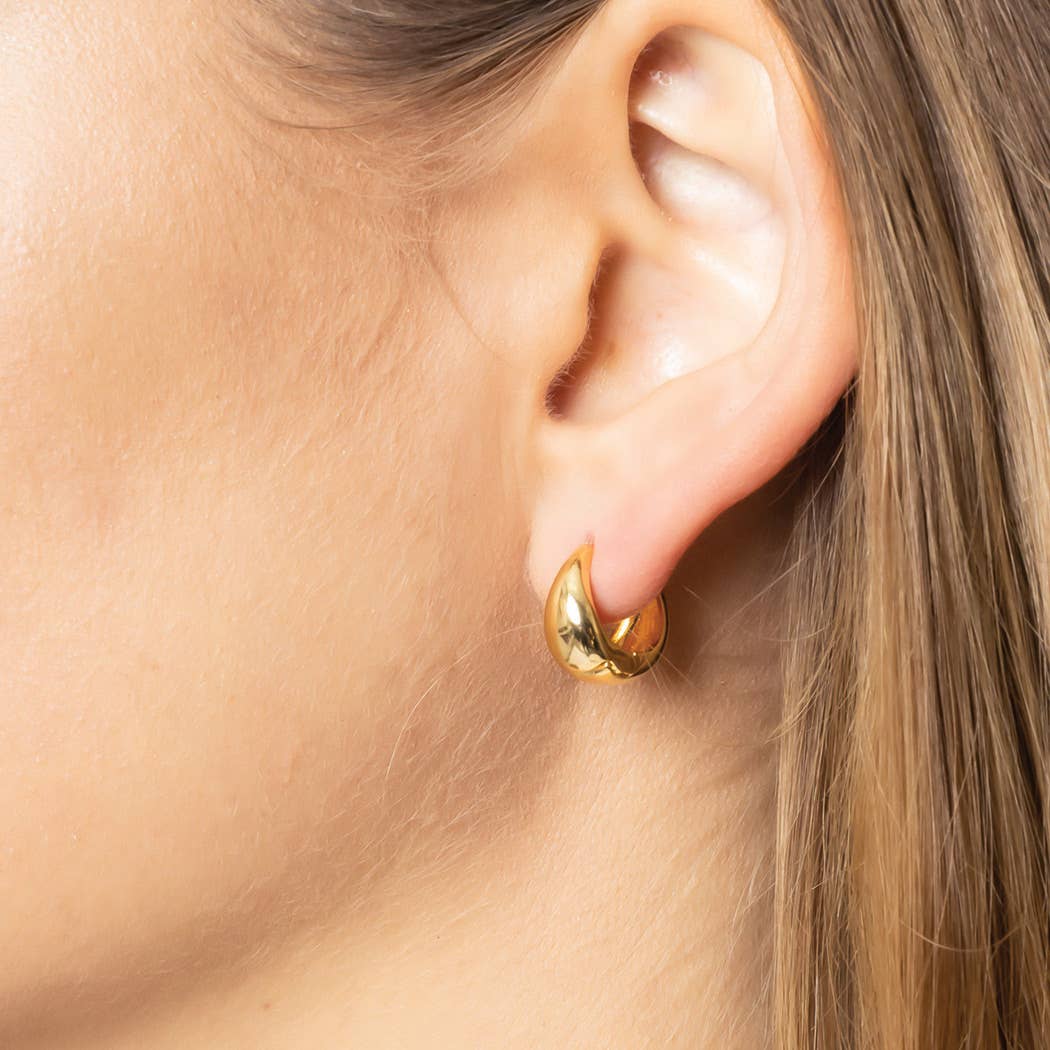 Fashion City - Vente Créoles - Créoles épaisses en or trempé XXS-14 carats2